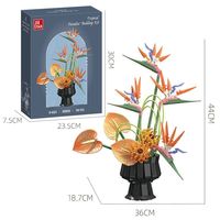 Kit de construction Jie Star Flower Model Kit, blocs de construction, plante tropicale oiseau de paradis, décoration d'intérieur, cadeau pour adultes, 796 pièces, créatif