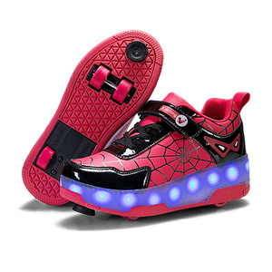 Xyjuna Roller Shoes Double Row Plastic Wheels Flashing Kids Skates - Product Image 2