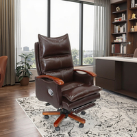 Chaise de bureau de direction en cuir de vachette, ergonomique, de luxe, moderne, pivotante, réglable en hauteur, personnalisable