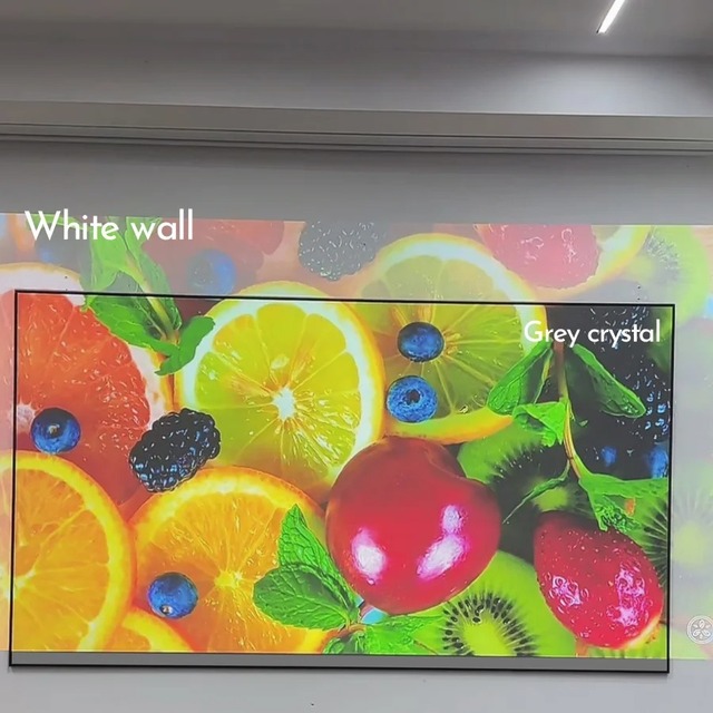 HEYU 2026 New ALR Grey Crystal 100 120 130 150 160 180 200 Inch 16:9 Wide Frame 10mm Fixed Frame Projector Projection Screen