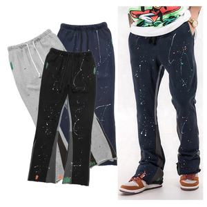 Yeni en çok satan özel erkekler Patchwork Graffiti pamuk elastik kemer Flare <span class=keywords><strong>Sweatpants</strong></span> - Product Image 1