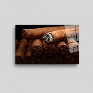 Panel de Arte Mural Moderno Art Deco para Salón de Cigarros, Impresión en Lienzo Colgante con Vidrio Templado para Decoración de Sala de Fumadores - Product Image 2