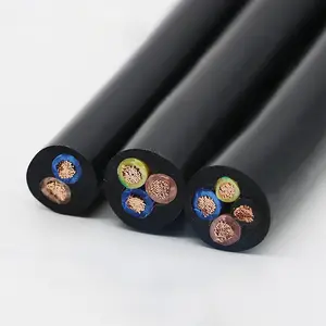 2 3 4 5 Core Black PVC Mains Control Flex Cable Round Wire 0.75 1 1.5 2.5mm Sockets 3183Y / H05VV-F