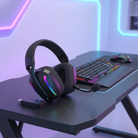 Auriculares Inalámbricos para Juegos 2.4G, Tri-Modo BT, RGB, con Micrófono Desmontable para PC, PS5, Xbox, Laptop
