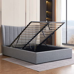 Lits en bois capitonnés avec rangement de style moderne, taille Queen, meubles en gros - Product Image 3