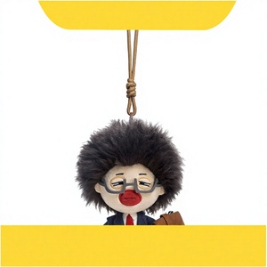 Jolie poupé<span class=keywords><strong>e</strong></span> en peluche bouclé<span class=keywords><strong>e</strong></span>, figurine abstraite et originale, pendentif porte-clés, cadeau d'anniversaire unisexe, polyester, 17,5 cm - Product Image 5