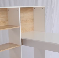 Bureau d'ordinateur d'angle convertible moderne et élégant avec étagère, en bois blanc écologique, certifié ISO9001, pour bureau à domicile et étude