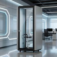 Cabina Telefónica Modular Insonorizada Divo con Iluminación LED para Uso en Hospitales y Villas - Cabina de Reuniones Moderna de Metal para DIY