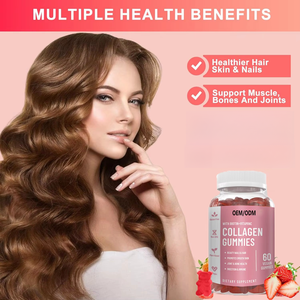 Oem תווית אישית קולגן גמיה טעם תות קולגן גומות עם ביוטין ויטמין C לעור שיער - Product Image 6