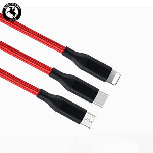 Chargeur de téléphone portable tressé 2a, rapide et <span class=keywords><strong>incassable</strong></span>, câble 3 en 1, câbles de chargeur usb multifonctions pour smartphone - Product Image 2