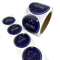 Vente en gros d'étiquettes imprimées d'autocollants en forme de cercle étanches de luxe imprimées en feuille d'argent pour la promotion