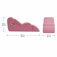 Canapé paresseux modulaire moderne en tissu capitonné en forme de S, avec mousse haute densité, sans armature, ultra doux et confortable pour salon et chambre
