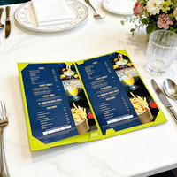Buku Menu Kulit Mewah Sampul Menu Restoran Logo Kustom Tampilan Menu Makanan untuk Fine Dining