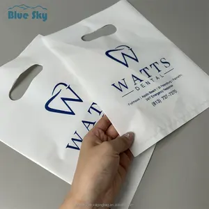 Самый популярный китайский массовый производство, индивидуальный дизайн логотипа, печатный Пластиковый пакет с ручкой из полиэтилена LDPE