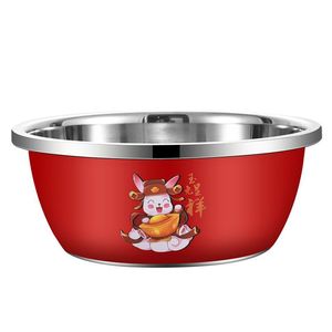 Bol en acier inoxydable Xinrong 304 de qualité alimentaire avec couvercle pour pétrir, laver les légumes et le riz, usage domestique et cuisine - Product Image 2