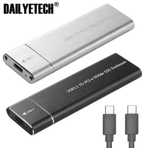 Dailyetech USB3.1 Type-c Ke M.2 M Kunci NVMe Kotak SSD Solid State Drive Perumahan Kasus 10Gbps Penutup Hard Drive Disk Kecepatan Tinggi