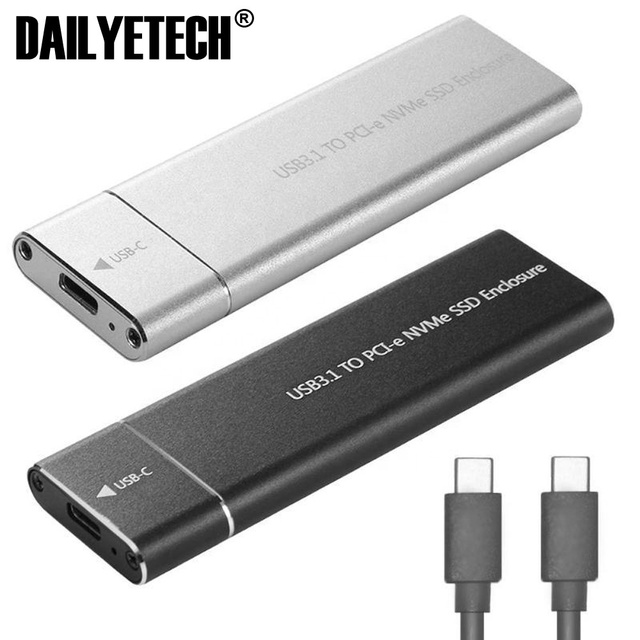 USB3.1 Type-C to M.2 M Key NVMe SSD Box Solid State Drive Housing Case 10Gbps High Speed Hard Drive Disk Enclosure