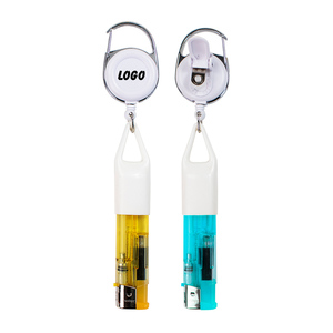Automatic Retractable Plastic <b>Lighter</b> Holder With Carabiner Buckle Rectangular Simple Design For Storage - Product Image 1