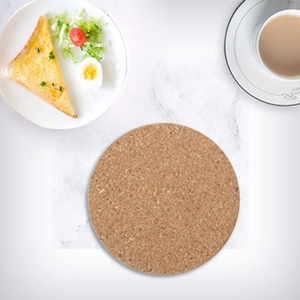 16-Piece Set Reusable Natural Cork Coasters with Holder Round Drink Cup & Saucers Plain Design for Drinks - Product Image 5