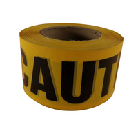 Ruban de signalisation 75 mm x 300 m non adhésif jaune et noir en polyéthylène imperméable haute visibilité pour marquage de conduites souterraines