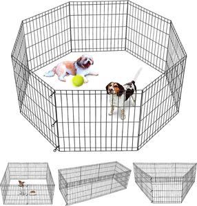 Valla de acero para perros de 8/16 paneles, VALLA DE Metal portátil para perros de 80x100cm, paneles para mascotas, valla para corralito para perros pequeños para acampar y viajar - Product Image 3