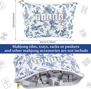 Bolsa de Almacenamiento para Mahjong Americana de Poliéster Estampado, Juego de 3 Piezas, Impresión Serigrafiada, Gran Capacidad, Portátil, para Viaje - Product Image 3