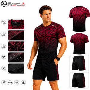 Tuta sportiva PRO da uomo personalizzata di alta qualità, sfumata, traspirante, leggera, estiva, casual, per corsa e allenamento. - Product Image 1