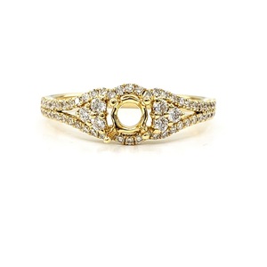 Bijoux fins de Hong Kong, logo personnalisé, or jaune massif 18 carats de haute qualité, diamant véritable, semi-monture classique, pour fêtes, mariages, fiançailles - Product Image 1