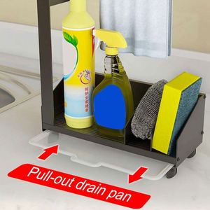 Custom Made <b>Kitchen</b> Sink Caddy Organizer Stainless Steel Metal Organizer Draining Feature for Cleaning Brush Sponge Scissors - Product Image 6