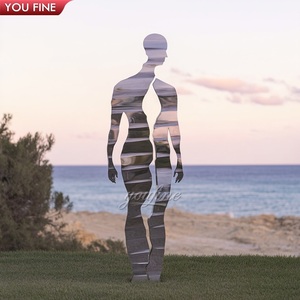 Moderno <span class=keywords><strong>uomo</strong></span> astratto scompare scultura in acciaio inox per il giardino - Product Image 5