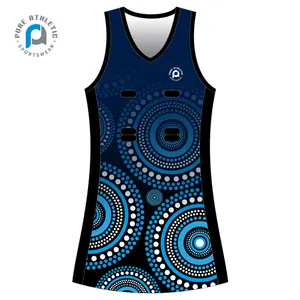 PURE benutzer definierte Mode Aborigines Design AU Frauen Sportswear Trikot sublimiert Netball A-Line Kleid