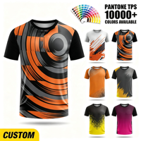 Kaos Pria Lengan Pendek Rajutan Khusus Poliester Sporty Swirl Grafis Cetak Digital 3D All Print Bernapas Cepat Kering