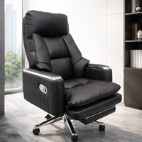 Fauteuil de Direction Ergonomique Pivotant Électrique et Manuel Robuste avec Repose-Pieds pour Bureau