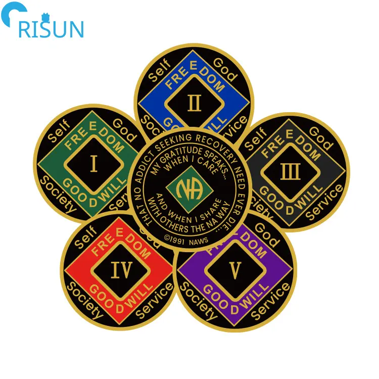 Factory Customized 3D Recovery Gift Anonymous Medallions NA Commemorative Challenge Coins Custom NA Challenge Coin