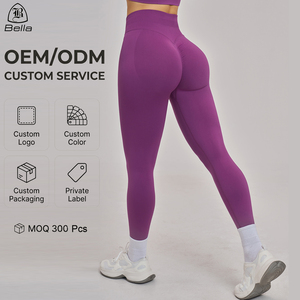 Legging de yoga personnalisé pour femme, effet push-up, sans couture, pour le sport et la gym, avec effet froncé aux fesses, pour le fitness - Product Image 1