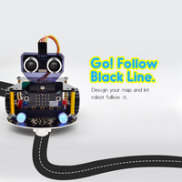 Kit Mobil Robot Pintar Microbit Mini V2.0 DIY, Mainan Mobil Robot Pemrograman, Kit Robot STEM