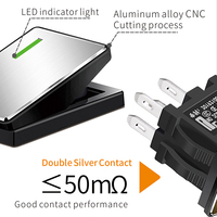 Interruptor Basculante Autoblocante LANBOO Serie 14mm*9mm de Alta Corriente 7A, ON-OFF-ON, 2/3 Posiciones, 4/6 Pines, Luz Roja/Verde, 220V, 200k