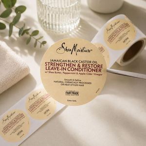 Custom Logo Printed Waterproof Coated Vinyl Adhesive Multi-shape Round <b>Sticker</b> <b>Label</b> Roll for Gift & Craft Packaging - Product Image 1