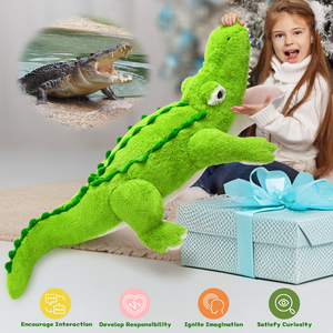 Cojín de Peluche de Cocodrilo Verde Premium Grande de 130 cm, Cojín de Suelo Extra Suave y Esponjoso <span class=keywords><strong>para</strong></span> Sala de Estar, Dormitorio, Oficina, Decoración de Habitaciones - Product Image 5