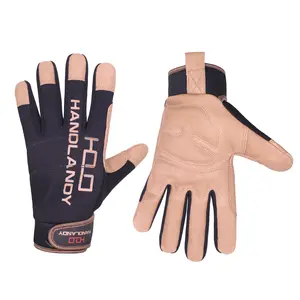 Sarung tangan kulit, PRISAFETY kulit pria utilitas kulit keselamatan kerja mekanik sarung tangan tahan getaran