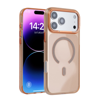 Coque transparente à strass pour iPhone 17 Pro Max, magnétique, protection de luxe pour l'appareil photo, anti-traces de doigts, fine et mignonne pour femmes et filles