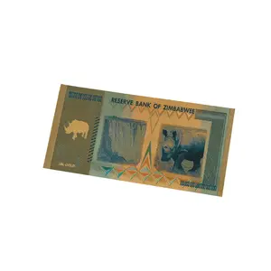 Free Shipping Zimbabwe Currency 100 Quintrillion Dollars Gold Banknotes Original Money Collection And Business Gift