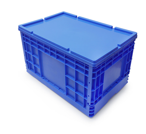 Conteneur empilable robuste personnalisable, pliable, boîte de transport de stockage, caisse en plastique pliable avec couvercle - Product Image 6