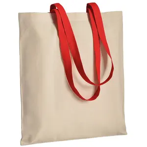 Bolsas de compras de algodón con asas de colores, merchandising personalizado - Product Image 1