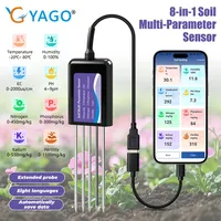 YAGO 8 1 Alat Uji NPK Tanah Tipe C Smart Moisture PH Meter EC Pengukur Suhu Detektor Kesuburan Ekspor Data Kontrol Aplikasi -20C 80C