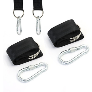 Sangle de hamac 150 cm en polyester noir, sangle de balançoire durable pour usage extérieur - Product Image 1