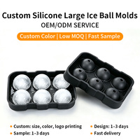 Grand bac à glaçons sphériques, sans BPA, en silicone alimentaire, moule à glaçons réutilisable et flexible, pour la maison, le bar, le café glacé, les cocktails