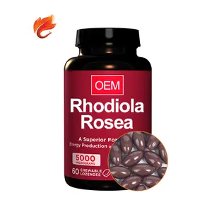 Rodiola-Suplemento de extracto de rosea, cápsula suave de 1000mg de esencia