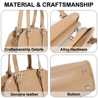 Sac à main mini-sacoche en cuir pleine fleur pour femme avec poignée supérieure, forme compacte, idéal pour les sorties et les voyages, personnalisable sous marque privée