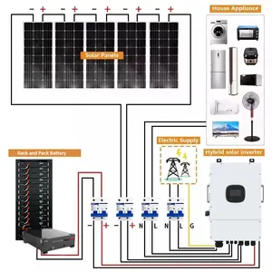 분할상 전체 패키지 용량 10kw 5kw 하이브리드 오프 그리드 태양열 패널 가정용 전력 에너지 저장 시스템 8kw 8 Kw EU 표준